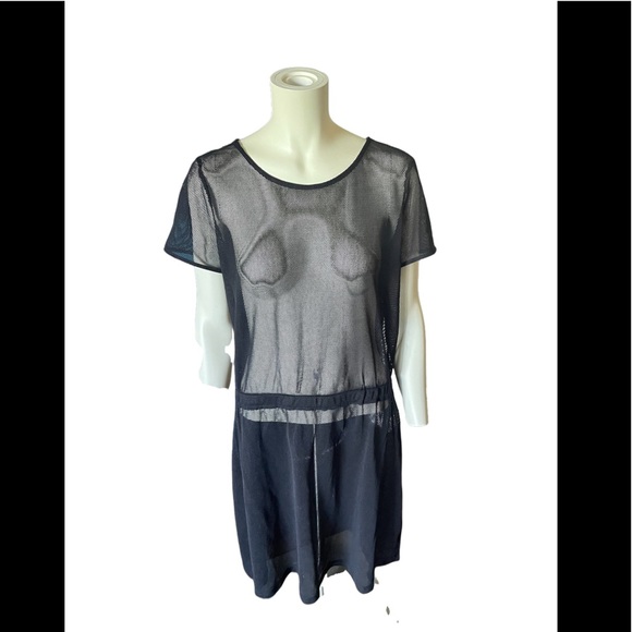Mark Black Mesh Dress/ Beach Coverup - Size Large - Picture 1 of 8